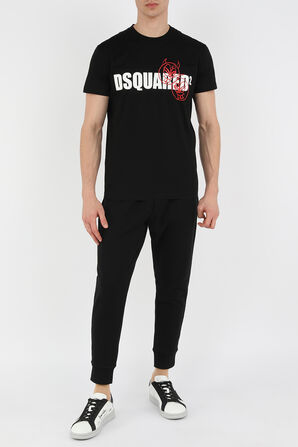 מכנסי טרנינג שחורים עם לוגו אחורי DSQUARED2
